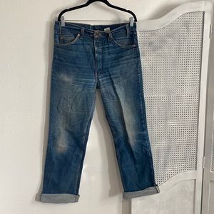 Vintage retro orange tag tab Levi Strauss 517 jeans